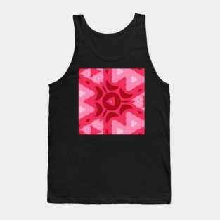 Kaleidoscope of Crystal Lines Of Reds & Blue Tank Top